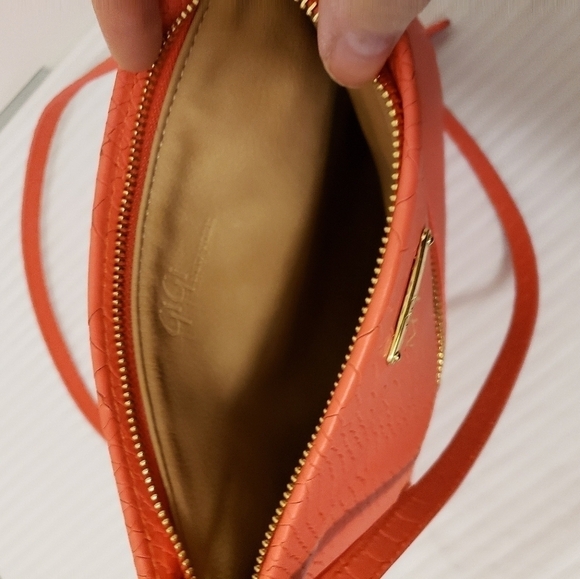 Gigi New York Salmon in color Leather Crossbody Snakeprint, colorful - Picture 4 of 5